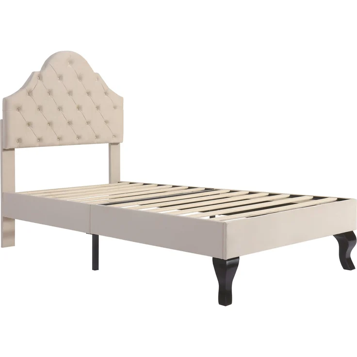 EINHOM Polsterbett 90 x 200 cm mit Lattenrost und Kopfteil, Polsterbett mit Höhenverstellbares Kopfteil, Jugendbett, Einzelbett, Holzlattenunterstützung, Einfache Montage, Samt, Beige, (Ohne Matratze) – Bild 9
