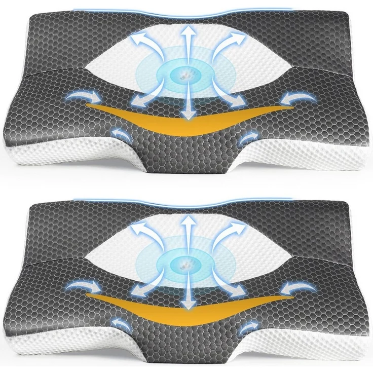 Esun Kopfkissen Kopfkissen, Ergonomisches Memory Foam Kissen, Nackenkissen, Kissen, Füllung: Rückstellschaum, Rückenschlafer, Seitenschlafer, Bauchschlafer, Set, Seitenschlafer, Rückenschlafer, Bauchschlafer, Set, Kissen, Kopfkissen, Kopfkissen für Sei... – Bild 5