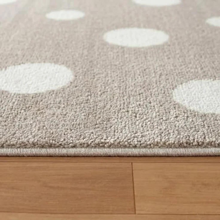 Jimri Kinderteppich DOTS l Pünktchen Gepunktet l Öko-Tex Siegel | Farbe: Beige Blau Rosa | Kinderzimmer/Jugendzimmer (Beige, 120x170 cm) – Bild 7