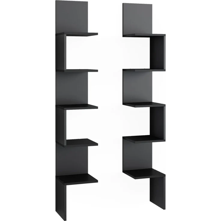 Eckregal Paolo Schwarz 28 x 175.4 cm 2er Set Vicco – Bild 1