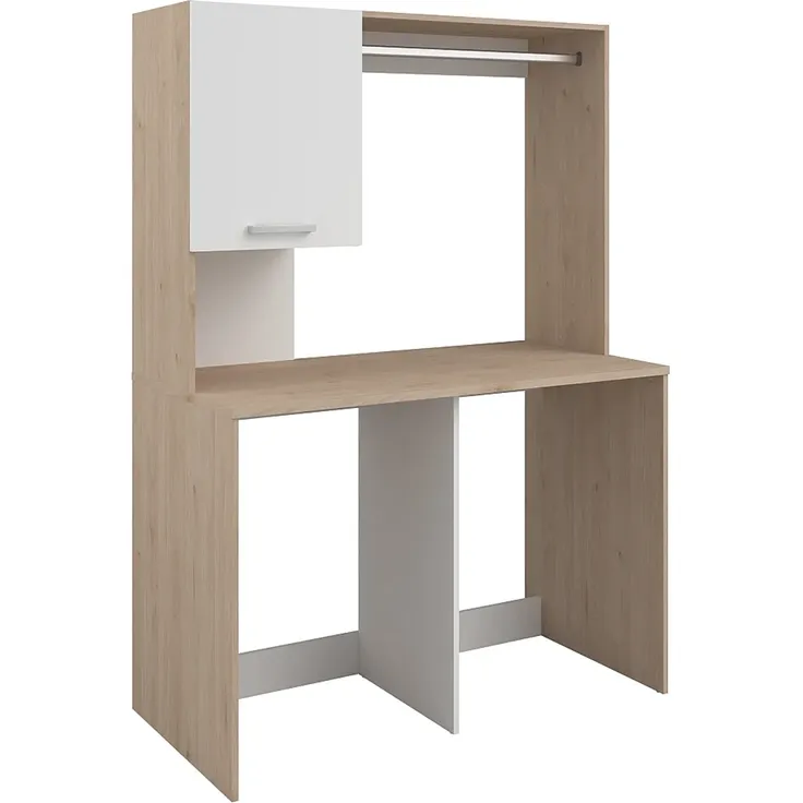 Vente-unique - Schrank für 2 Waschmaschinen mit Kleiderstange und Schrank – L129 x H184 cm – ARNEKO