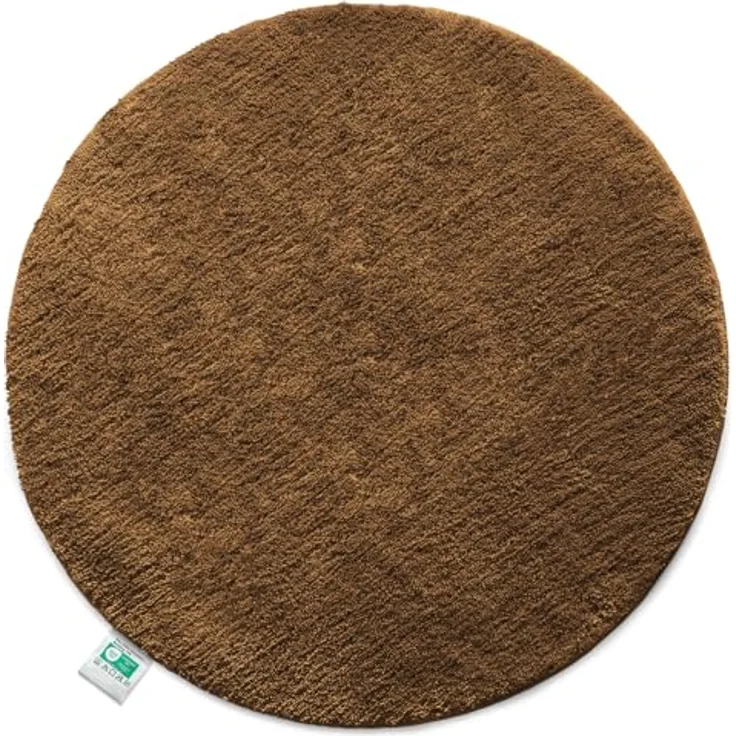 Floordirekt Badematte Sky, Rund - Ø 95 cm, weicher Hochflor, rutschhemmend, schnell trocknend, geeignet für Fußbodenheizung, braun – Bild 1