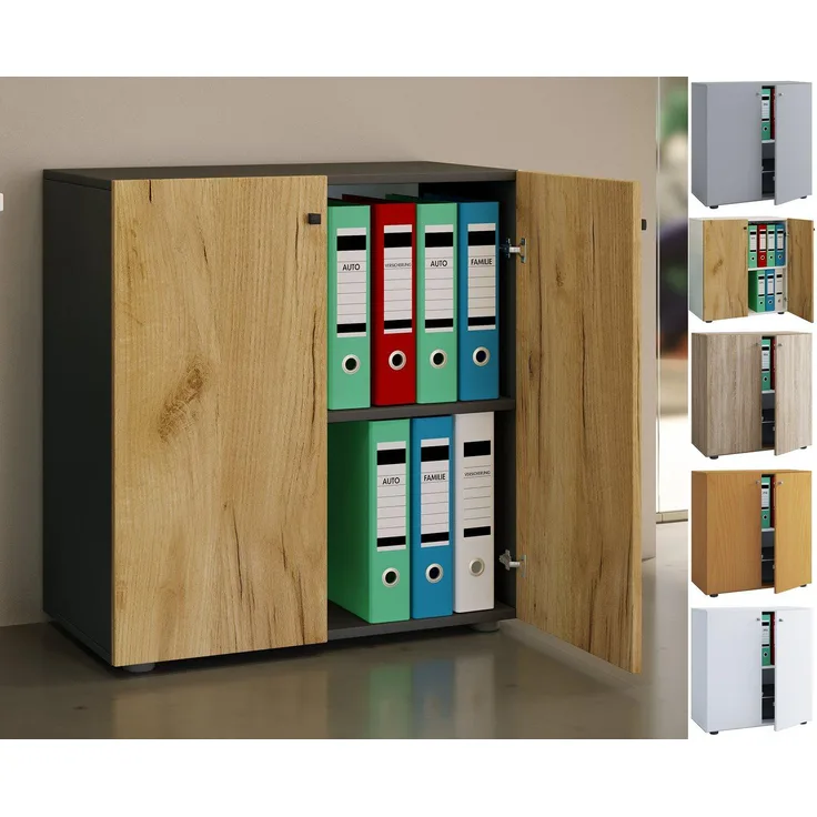 VCM Büroschrank Lona 912682 Sonoma-Eiche (Sägerau) B. 70 x H. 74 x T. 40 cm