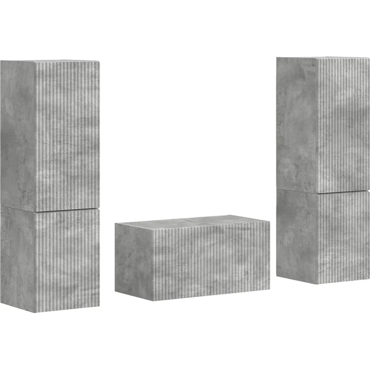 vidaXL TV-Schrankset 5 pcs Beton Grau Holzwerkstoff 3409099 – Bild 2
