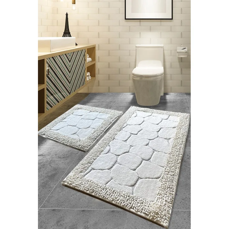 Mijolnir Badematte CHL1563, Bunt, Badematten, 1600 gr/m², 100% BAUMWOLLE, Rechteckig, Badematte+WC-Vorleger, Luxuriöse 100% Baumwolle, in den Größen 50 x 60 cm und 60 x 100 cm