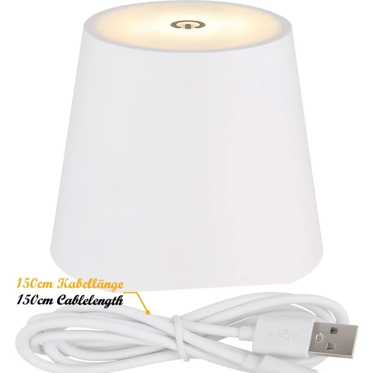 Tischlampe kabellos mit Akku Touch Dimmer Tischleuchte Dimmbar Weiß 58438WS – Bild 7