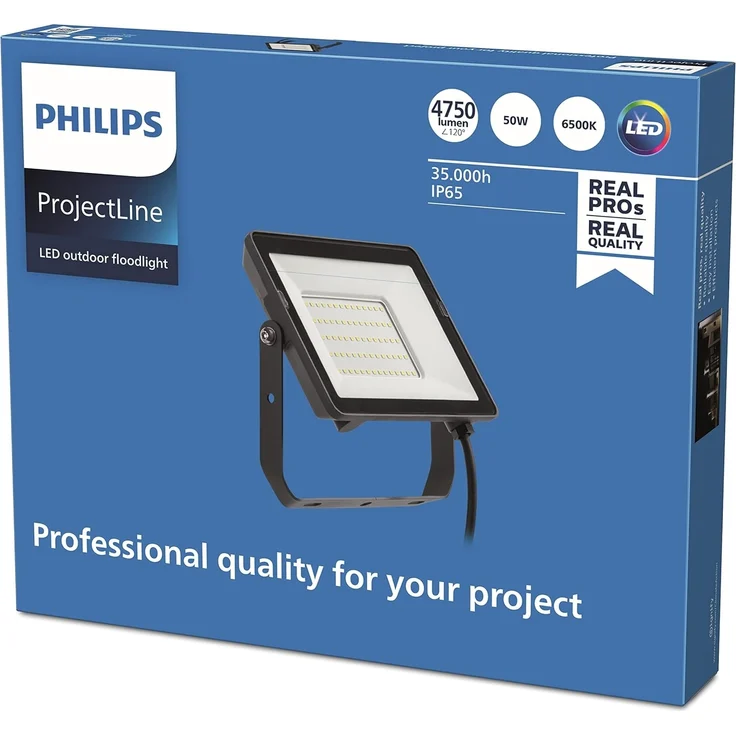 Philips ProjectLine Flutlicht, 50W, 6500K, schwarz – Bild 2