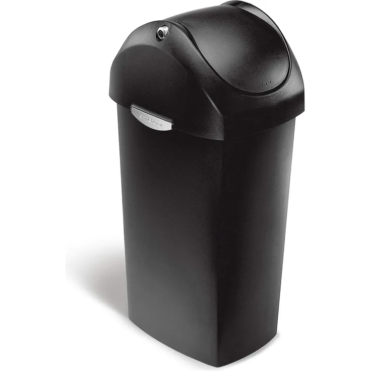 simplehuman 60 Liter, Schwingdeckel Abfalleimer, schwarz, 5 Jahre