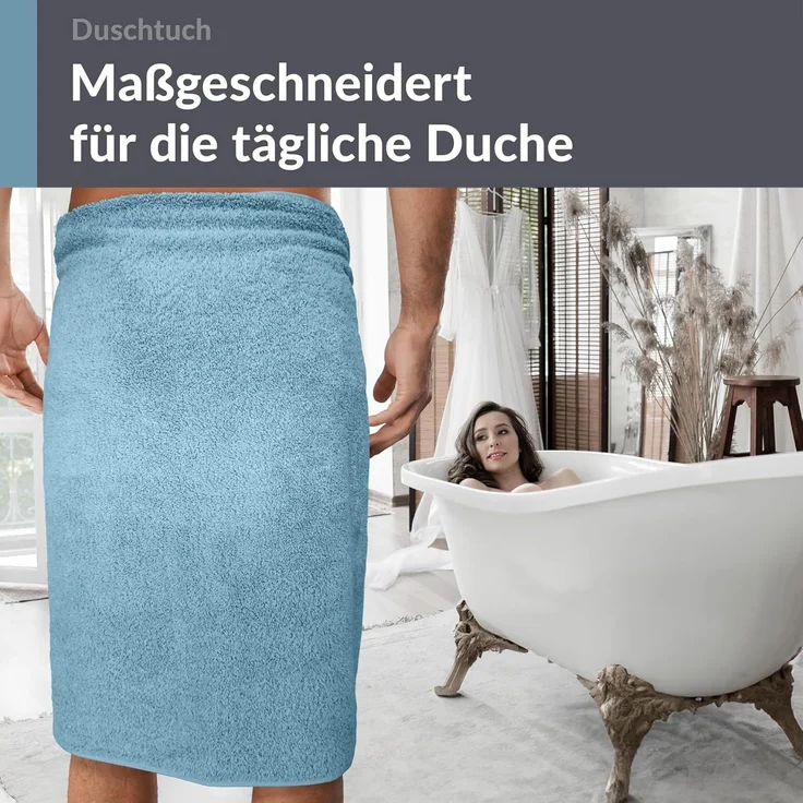 Lashuma Duschtuch Linz, Frottee (1-St), Baumwoll Badetuch blau 70x140 cm – Bild 10