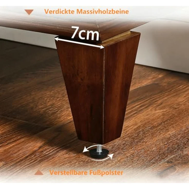 Vectis Sideboard mit Echtholzfurnier, reliefverzierte Doppeltüren & verstellbarem Einlegeboden für Eingang & Esszimmer (Walnussfarbe) – Bild 9