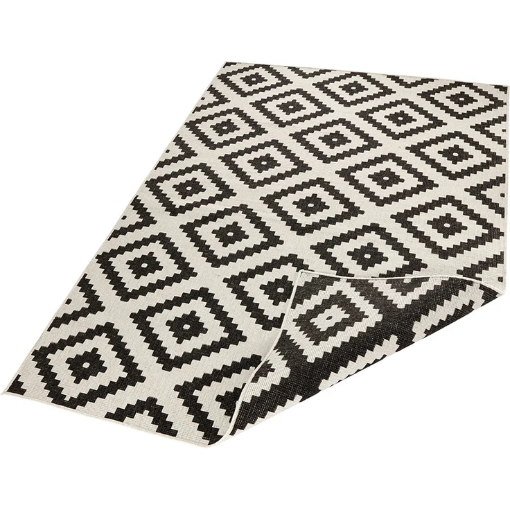 In- & Outdoor Teppich Malta Schwarz Creme - 160x230x0,5cm – Bild 2