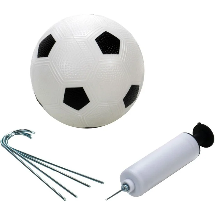 Dunlop Fußballtor Kinder Fußballtore 2er Set mit Begrenzungsbanden (Tor, Ball, Ballpumpe mit Adapter, Steck-Klick-Montage, Heringe inkl, Abmessungen Spielfeld (BxTxH) ca. 426 x 235 x 36 cm), Fußballtor mit Banden – Bild 3