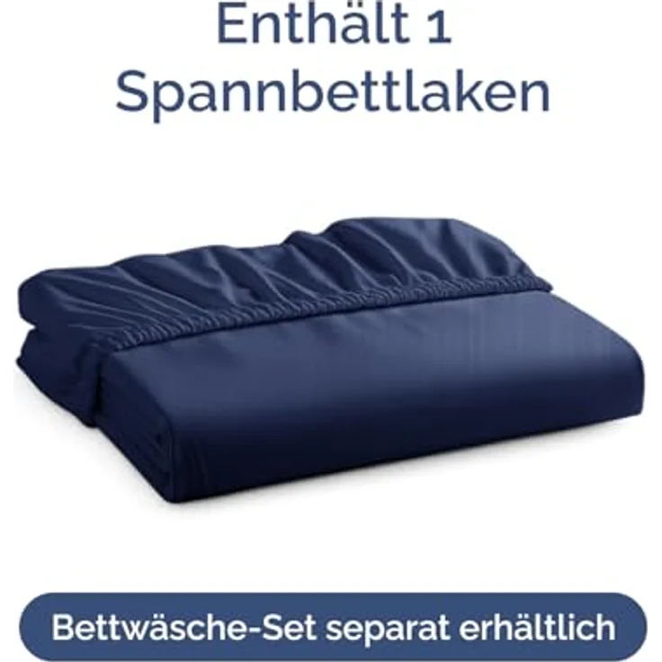 Spannbettlaken 120x200 cm - Extra Tiefes Spannbetttuch für Matratzen bis 40 cm (16") Höhe - Weiche Gebürstete Mikrofaser - Knitterfrei, Schrumpf- & Farbbeständig - Oeko-TEX - Marineblau Bettlaken – Bild 5