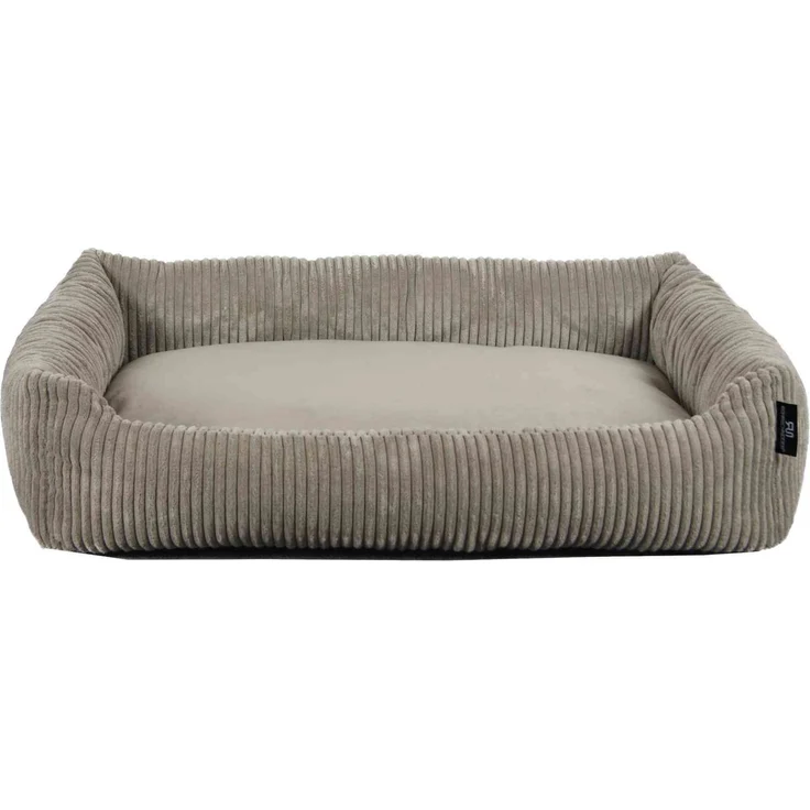 ROHRSCHNEIDER Hundebett - Cord, Hundekorb, Tierbett, Wendekissen, Bezug waschbar, rutschfest Taupe 15x70x49cm – Bild 1