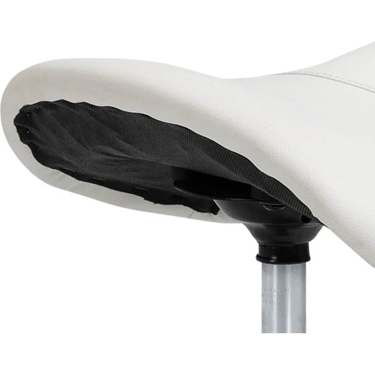 Rollhocker höhenverstellbar Drehhocker 49-61 cm Arbeitshocker drehbar Sattelhocker für Büro Salon Massage Spa Weiß--Weiß--61x52x53cm--YOUDENOVA – Bild 9