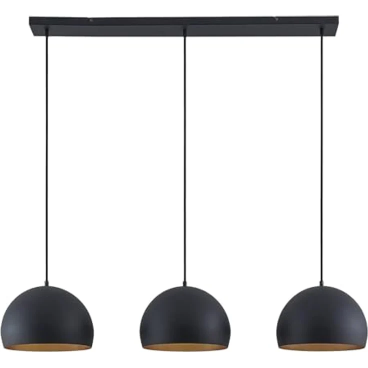 Lindby Pendellampe Tarjei, 120cm, schwarz/gold, dreiflammige Stahl-Leuchte für Esstische – Bild 1