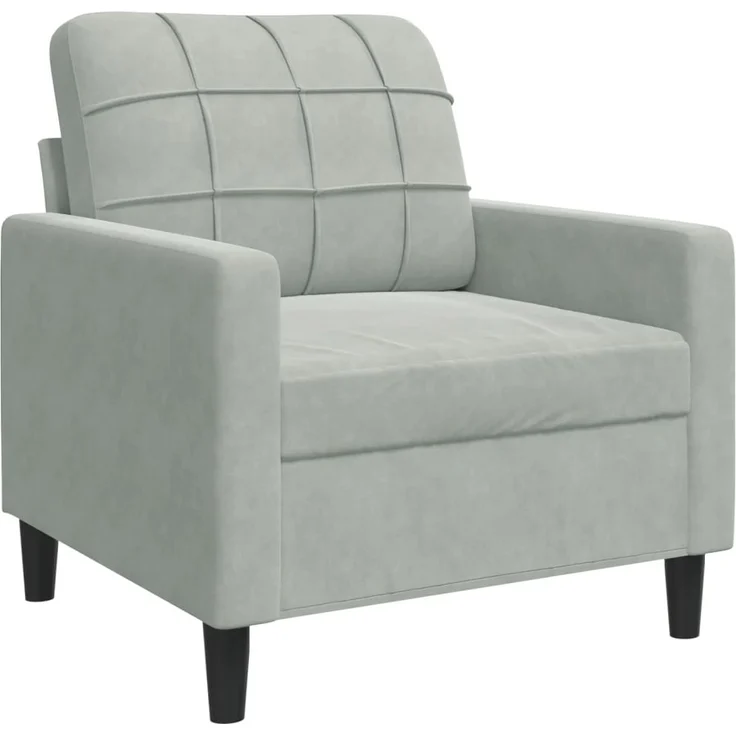 vidaXL Sessel Hellgrau 60 cm Samt 4007604 – Bild 1