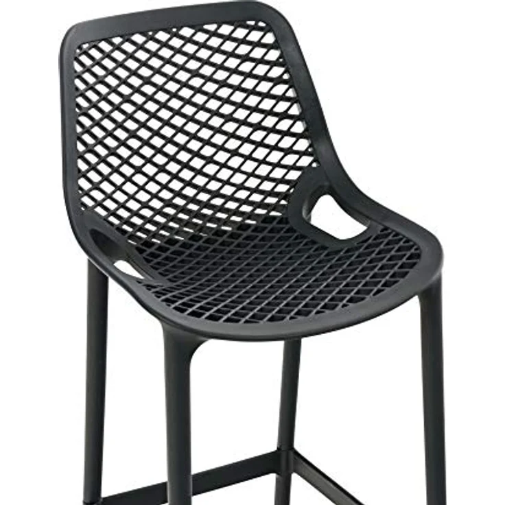 CLP Barhocker Air, Dunkelgrau, ergonomisch, wasserabweisend, 45x105x53 cm, 2er Set für Esszimmer und Garten – Bild 5