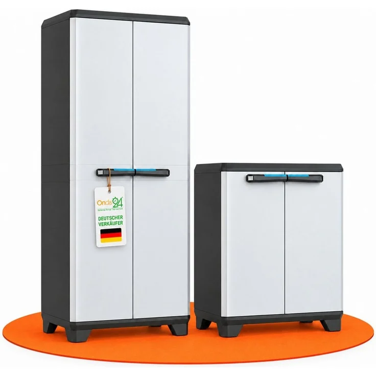 ONDIS24 Mehrzweckschrank Kunststoffschrank Haushaltschrank Linear Multifunktionsschrank inkl. Einlegeboden, verstellbare Füße, Soft-Touch Griffe – Bild 1