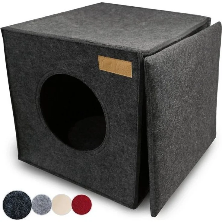 KaraLuna Tierbett Katzenhöhle aus Filz fürs Regal I Katzenbett Katze Schlafplatz – Bild 4