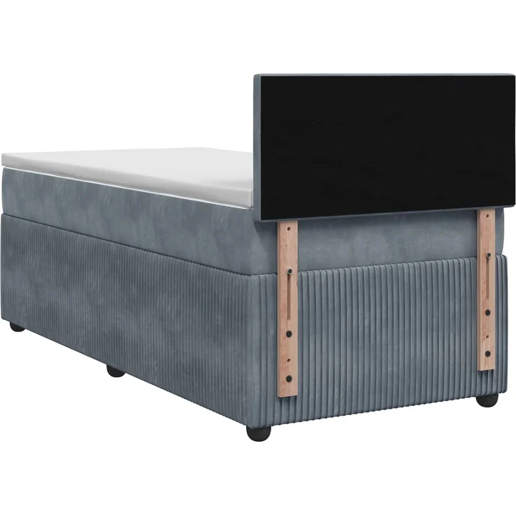 vidaXL Boxspringbett mit Matratze Dunkelgrau 90 x 200 cm Samt 3451596 – Bild 8