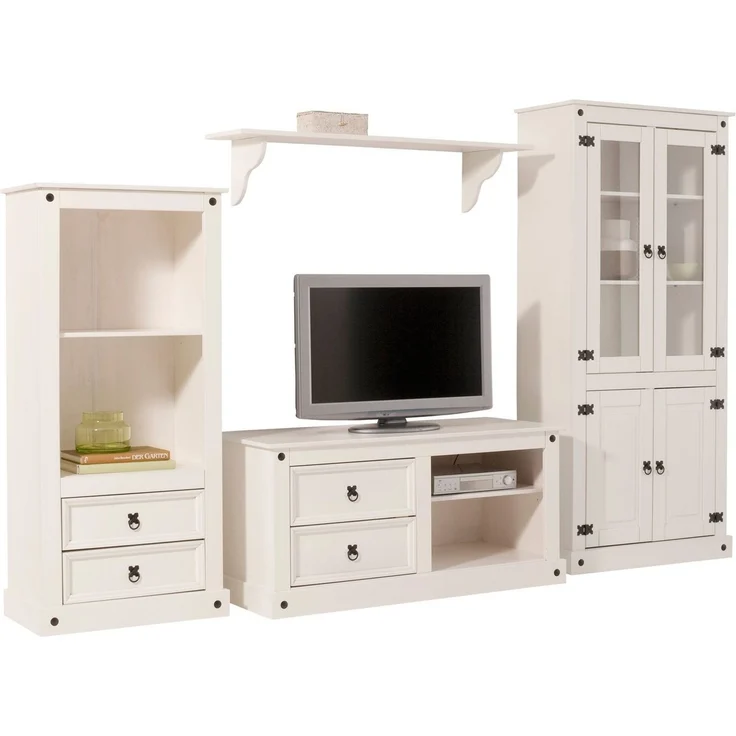 Home affaire Wohnwand, (Set, 3-St), bestehend aus 1 Vitrine, 1 Lowboard und 1 Regal, ohne Wandboard – Bild 2