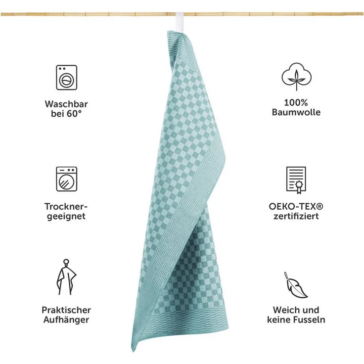 Blumtal Geschirrtuch Premium Geschirrhandtücher in 50 x 70 cm, (Set, 10-tlg, 5, 10 oder 20 Geschirrtücher), 100% Baumwolle, Oeko-TEX® Zertifiziert – Bild 3