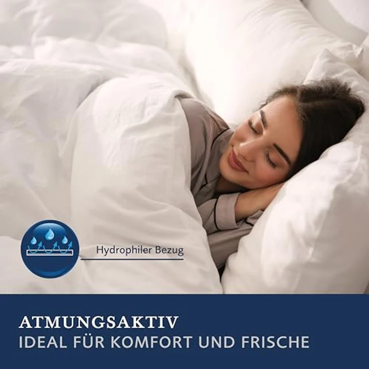 Billerbeck Kopfkissen Kuschelkissen D/F - Kissen in 40 x 40 cm – weiches Kuschelkissen – 50% Daunen, 50% Federn – mit Tragetasche – Bild 3