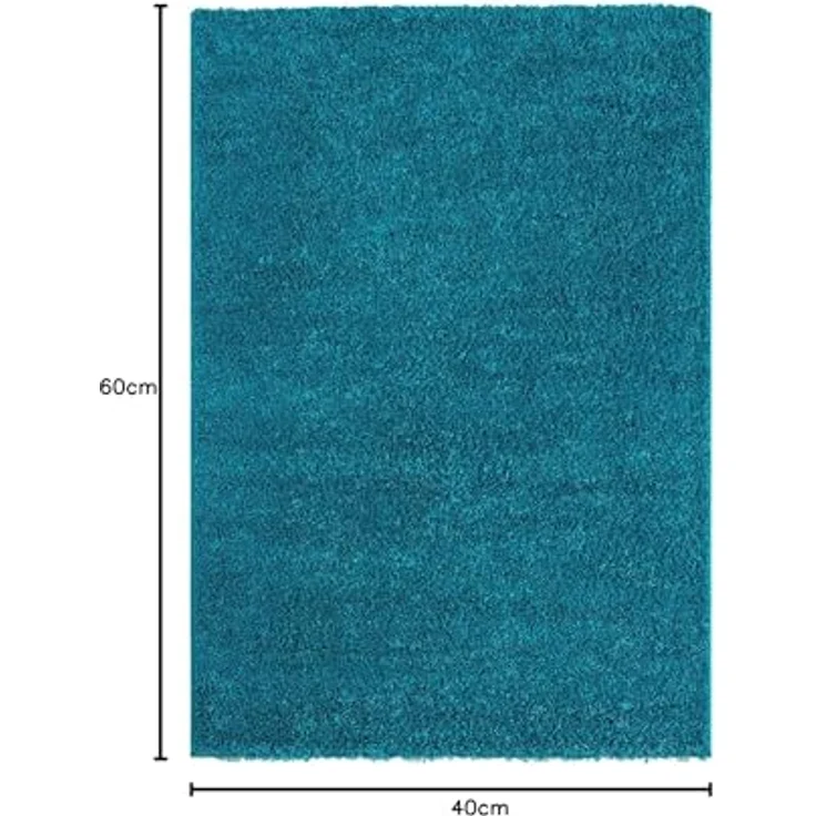 Vimoda Hochflor-Teppich Shaggy Türkis, Rechteckig, Höhe: 30 mm, Langflor Läufer Einfarbig Modern Wohnzimmer – Bild 2