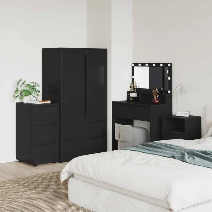 vidaXL Aufbewahrungsschrank 40 x 48 x 81 cm Holzwerkstoff Schwarz 888868 – Bild 1