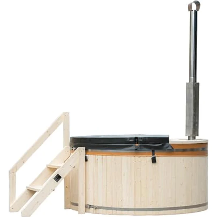 Home Deluxe Badefass SKANDI M - Outdoor Pool, Hot Tub mit Holzofen, skandinavischem Design und PVC-Innenverkleidung – Bild 1