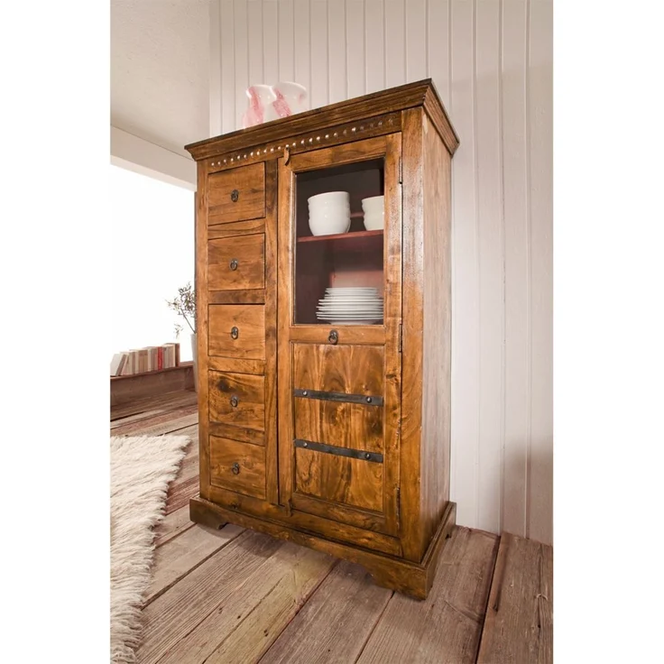 Vitrine Akazie 95x45x147 honig lackiert OXFORD #0417 – Bild 2