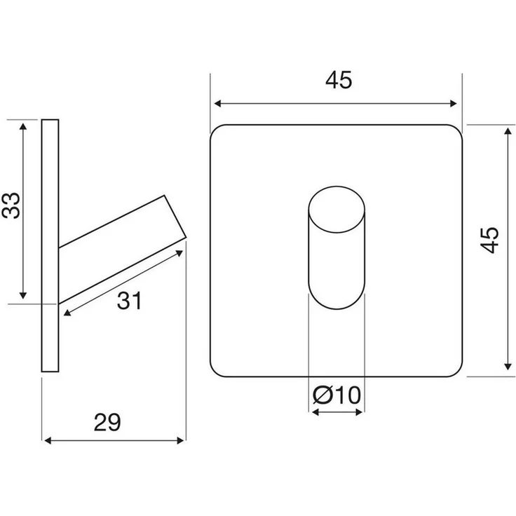 SO-TECH® Garderobenhaken Wandhaken ADRA selbstklebend 3M Edelstahl rostfrei, 45 x 45 x 29 mm, 4 Stück – Bild 3