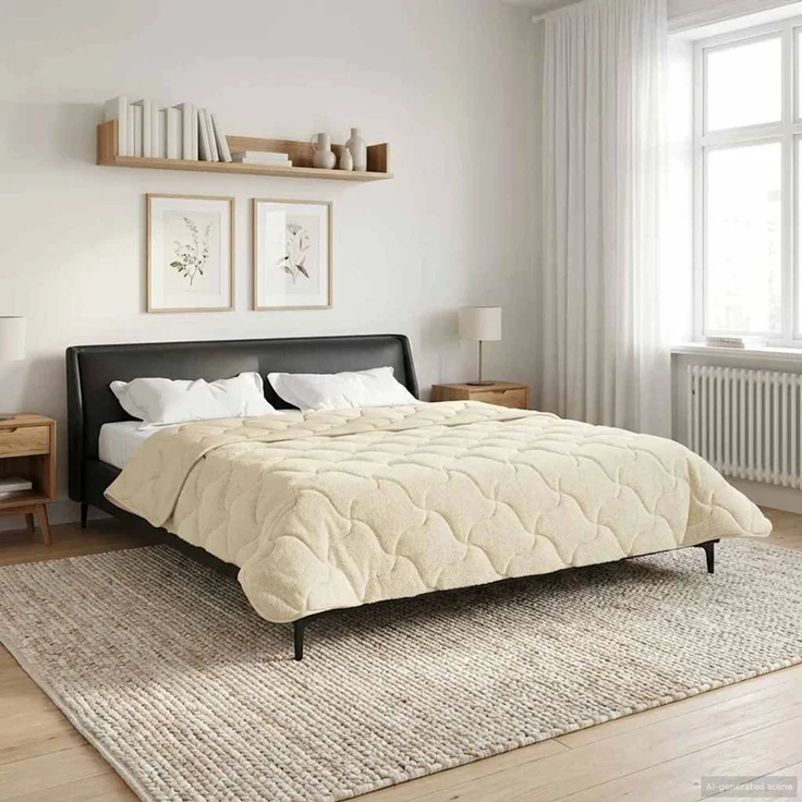 vidaXL Winterbettdecke Creme 220 x 240 cm Mikrofaser und Teddy-Fleece 42026370 – Bild 4