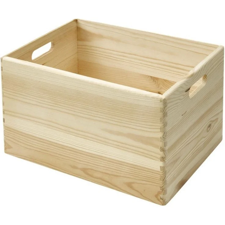 Stapelbox Holz L 30x40x23 cm Holzkiste Holzbox Kiste Box Kiefer massiv – Bild 2
