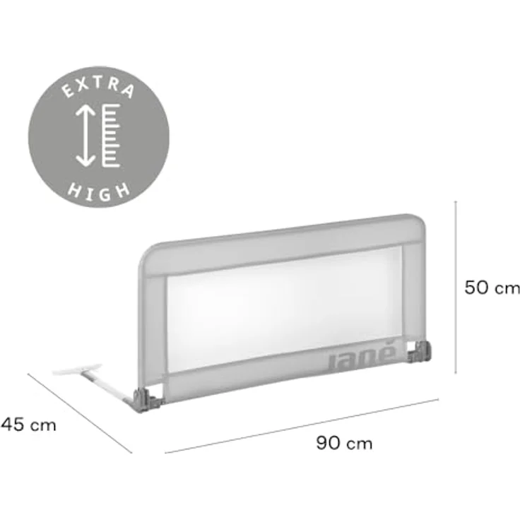 Jané - Klappbares Bettgitter, Länge 90 cm, Transporttasche, extra hoch – Bild 9