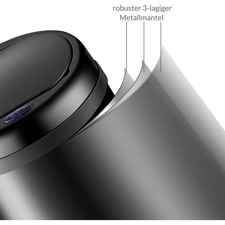 monzana Mülleimer, 30 L Automatik Sensor Mülleimer LED Display Müllbehälter berührungslos – Bild 2