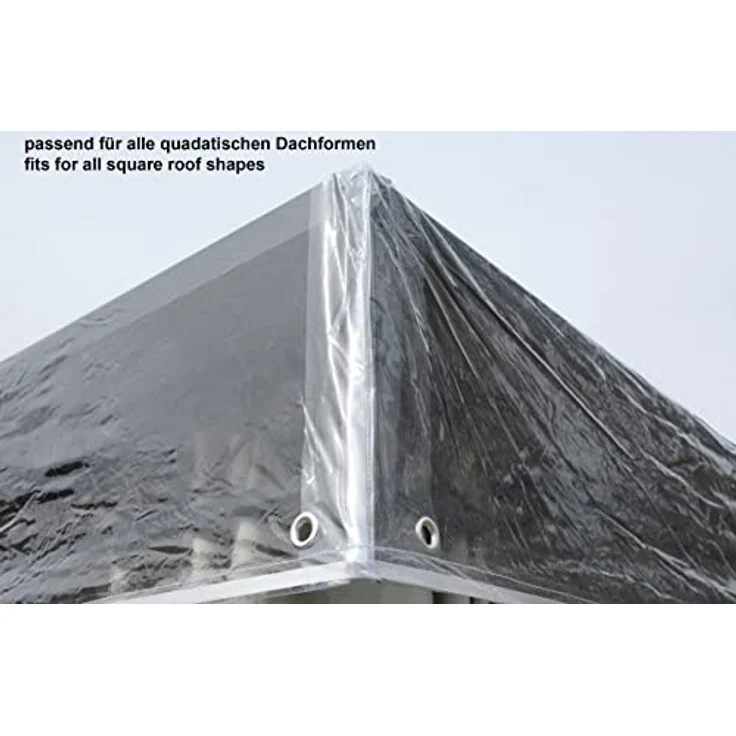 GRASEKAMP Schutzhaube 3 x 3 m, 100% wasserdichte Abdeckplane für Pavillons mit Doppeldach, verstärkte Ecken und Gummiband, neue verbesserte Version – Bild 4