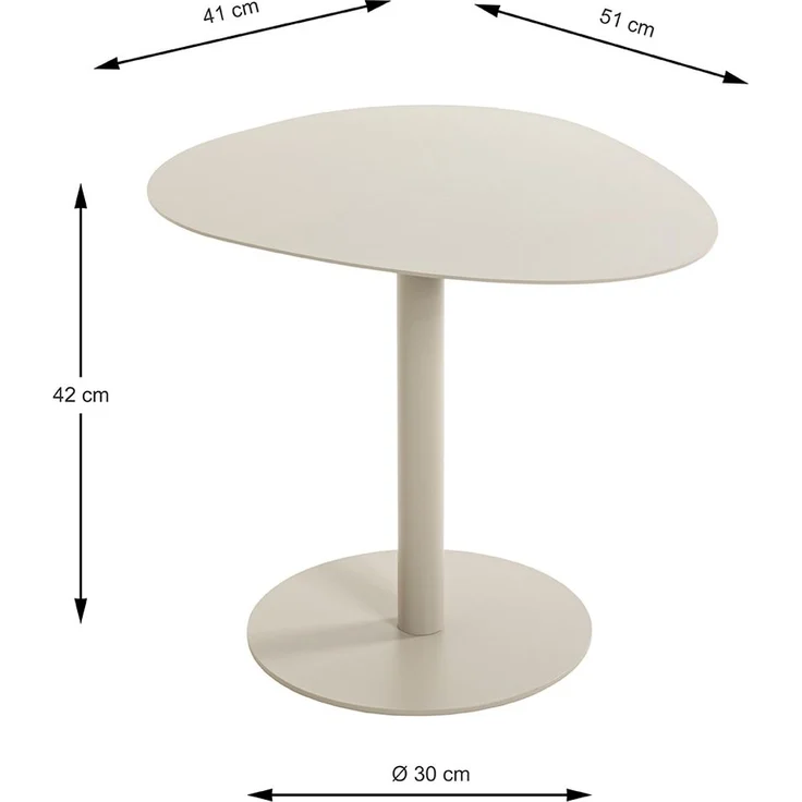 Beistelltisch >59139< in grau (Kaschmirgrau) - 51x42x41 (BxHxT) – Bild 2