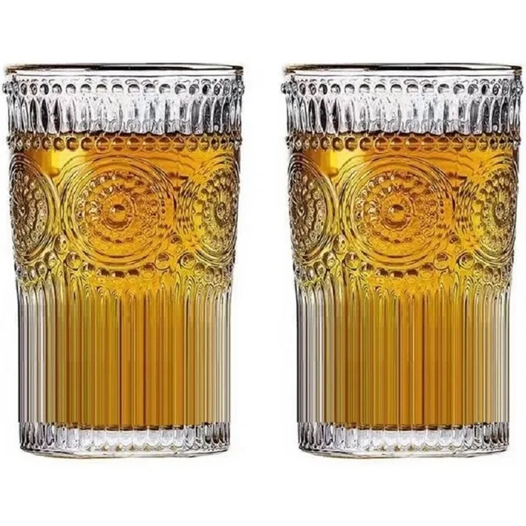 2 x Trinkglas Gläserset 400ml H 12cm Wasser, Cocktail, Whisky-Gläser G08