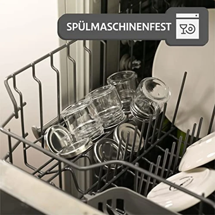 Praknu Einmachglas 24 Mini Gläser 50ml mit Deckel, Etiketten - Luftdichte Gläschen zum, Glas, (Set, 25-tlg), Mit Etiketten & Stift - Luftdicht - Spülmaschinenfest – Bild 5
