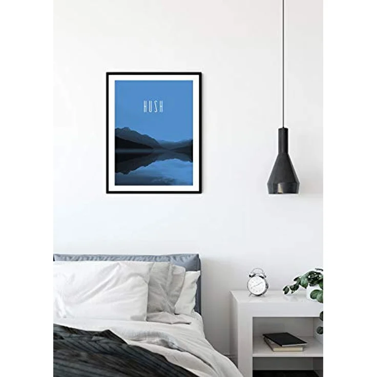 Komar Wandbild Word Lake Hush Blue, Kunstdruck mit seidenmatter Oberfläche, 40 x 50 cm, fotorealistischer Druck, ohne Rahmen – Bild 3