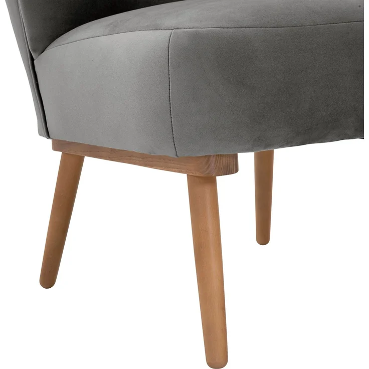 Cocktailsessel Kayra Samtvelours grau – Bild 5
