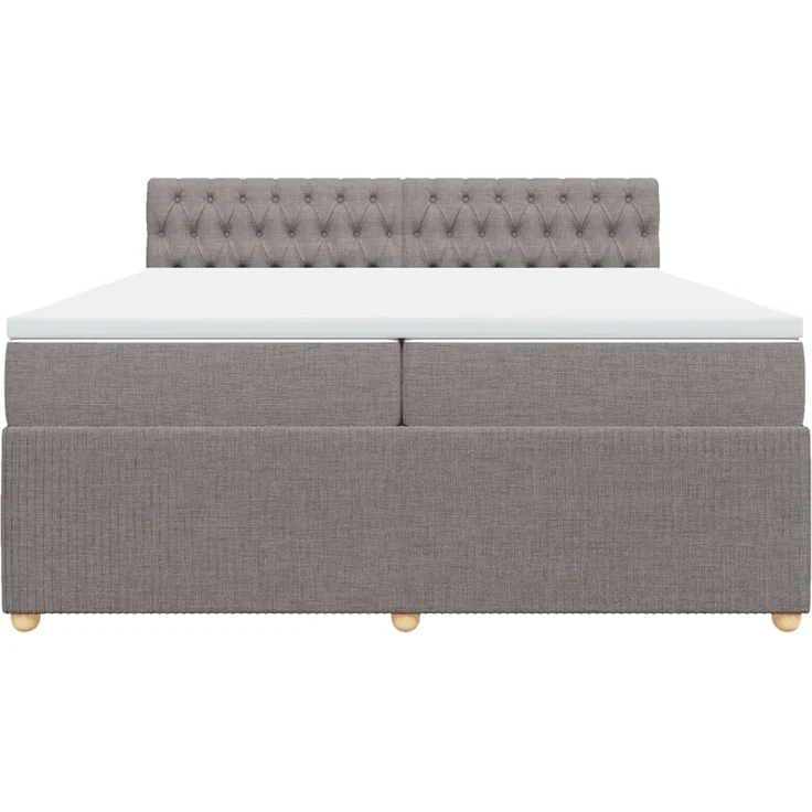 vidaXL Boxspringbett mit Matratze Taupe 200x200 cm Stoff 3287574 – Bild 4