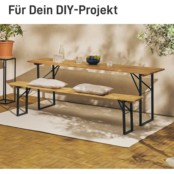 Natural Goods Berlin Bierzeltgarnitur RECHTECK, DIY, klappbares Tischgestell, Bankgestell, Festzeltgarnitur, rostfrei – Bild 5