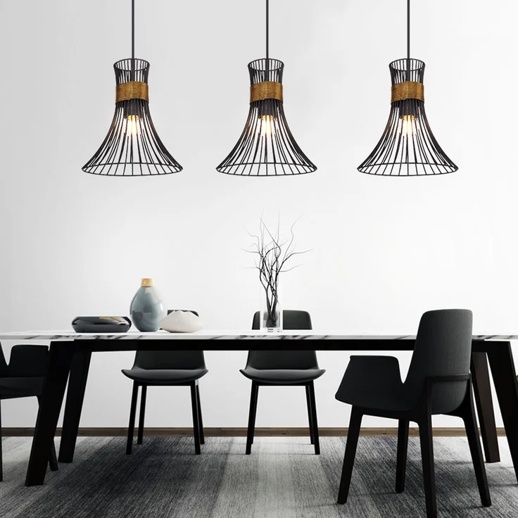 RGB LED Hängeleuchte, Stäbe, schwarz-gold, H 120 cm – Bild 4
