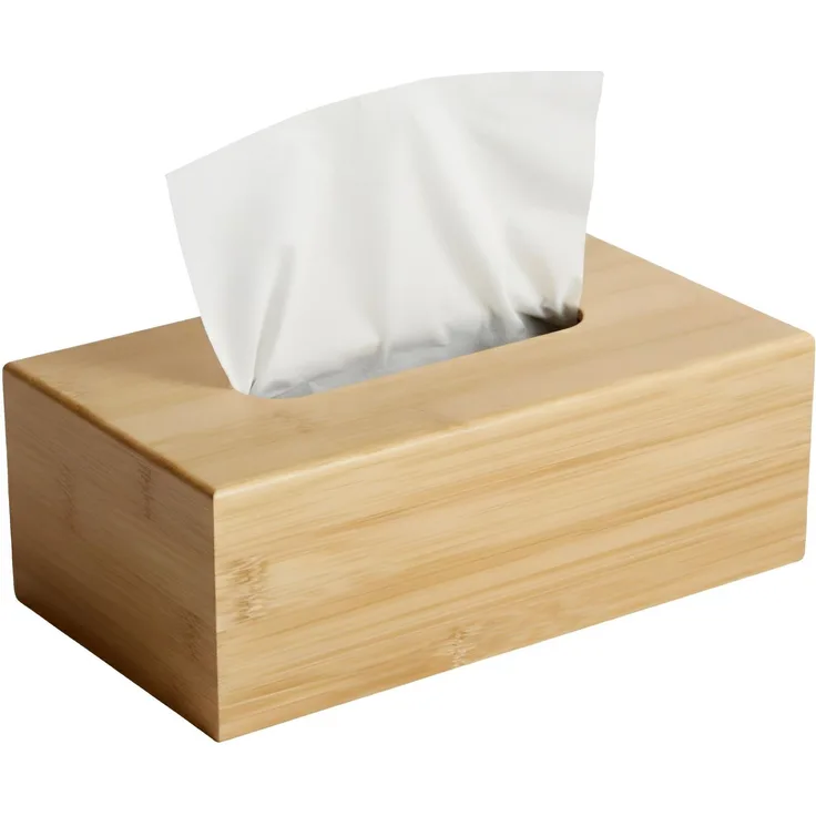 CLP Taschentuchbox Kalmia aus Bambus für Badezimmer und Küche nachfüllbar,natura