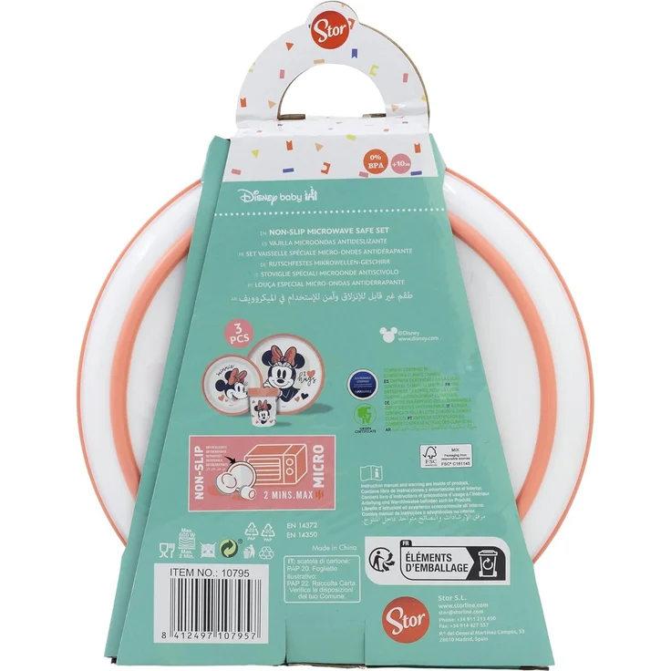 Disney Minnie Mouse Kindergeschirr Set 3-teilig – Rutschfestes Ess-Set mit Teller, Schüssel & Becher – Bild 3