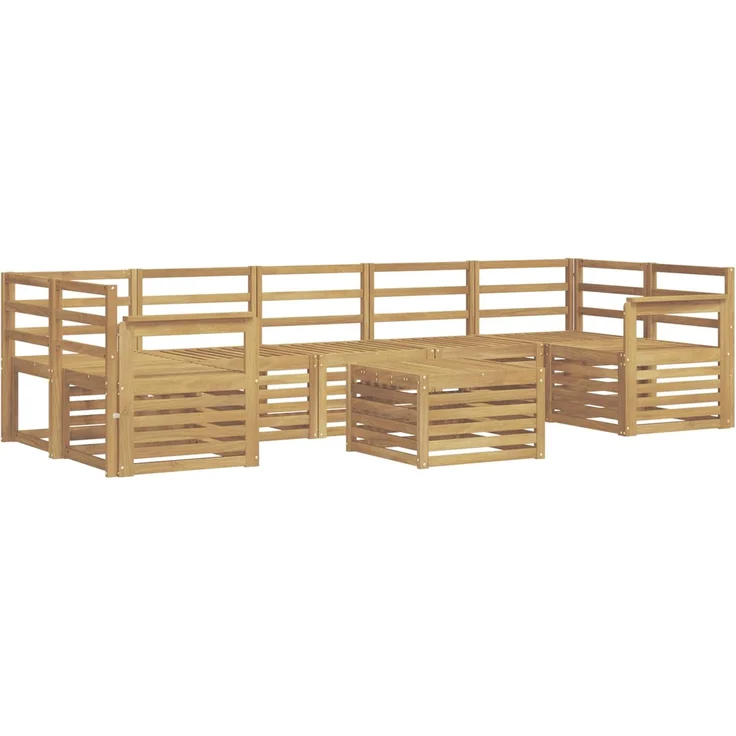 vidaXL Outdoor-Sofagarnitur 8 stk. 7-Sitzer Weiß Massivholz Akazie 3391539 – Bild 2