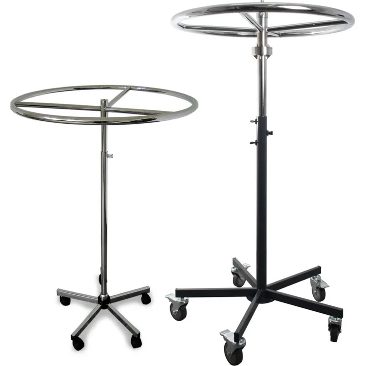 GERSO Kleiderständer Ringständer 80 cm Durchmesser mit Rollen drehbar höhenverstellbar